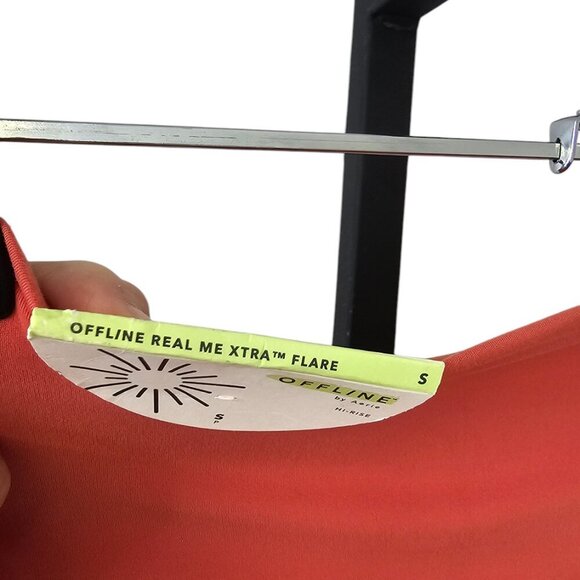 Aerie Offline Real Me Extra Flare Twist Front Leggings, Yoga, Orange, Size Small - Picture 3 of 9